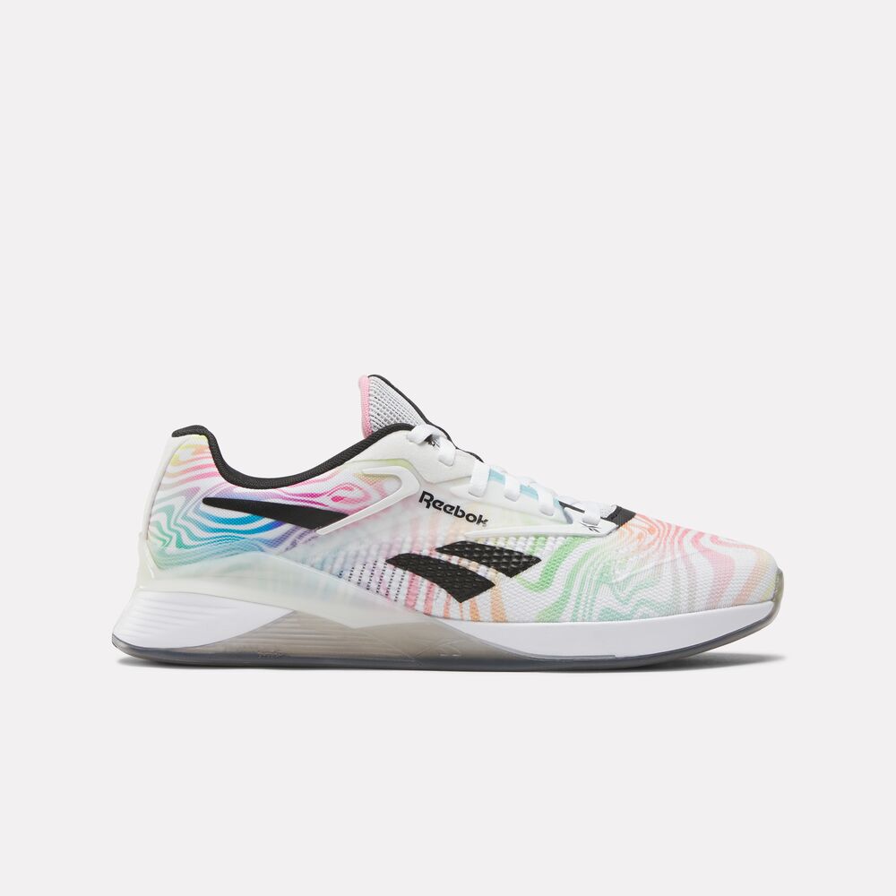 Women's Reebok Nano X4, Footwear White/Black/Hydro Blue, 8.5 B Medium