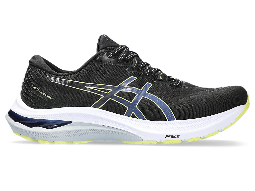 Men's Asics GT-2000 11, Black/Glow Yellow, 10.5 D Medium