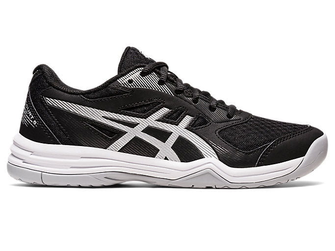 Women's Asics Upcourt 5, Black/Pure Silver, 9 D Wide