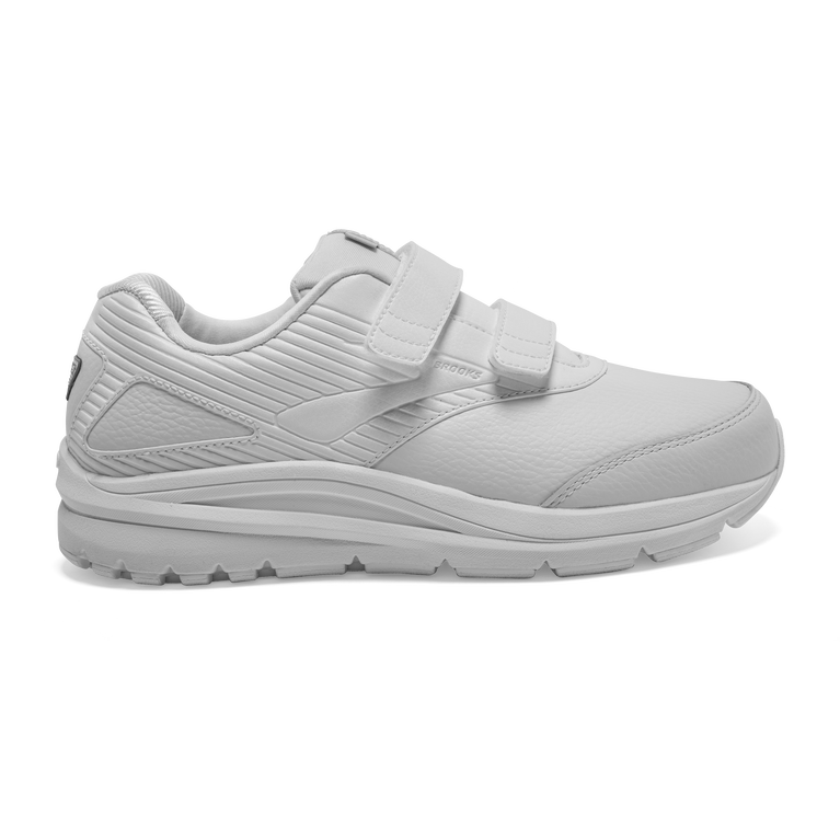 Women's Brooks Addiction Walker V-Strap 2, White/White, 11.5 B Medium