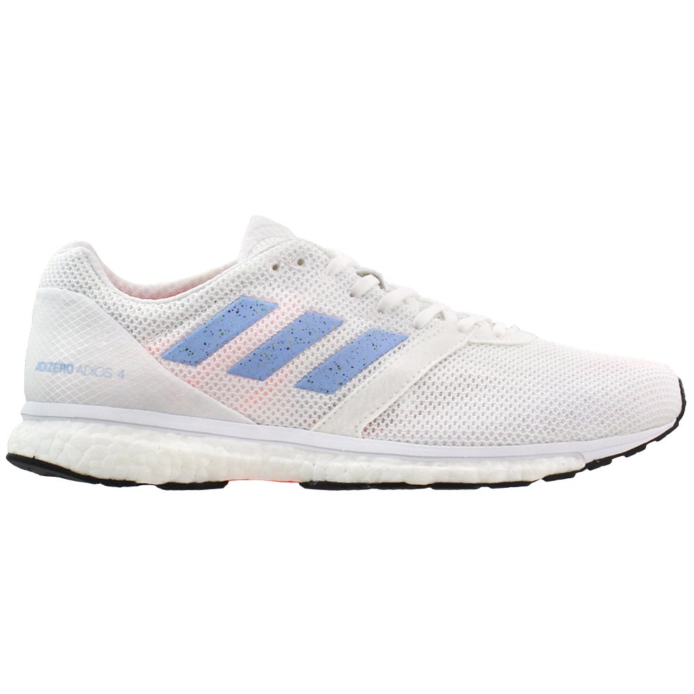 Women's Adidas Adizero Adios 4, White/Blue, 11 B Medium