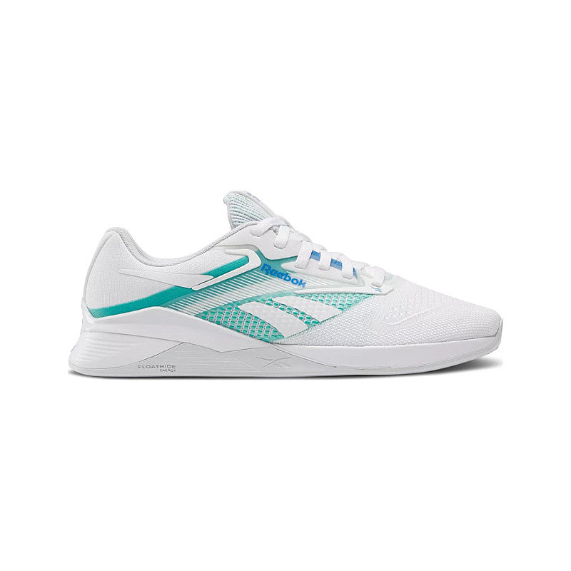 Women's Reebok Nano X4, Ftwr White/Unleashed Green/Grey, 6.5 B Medium