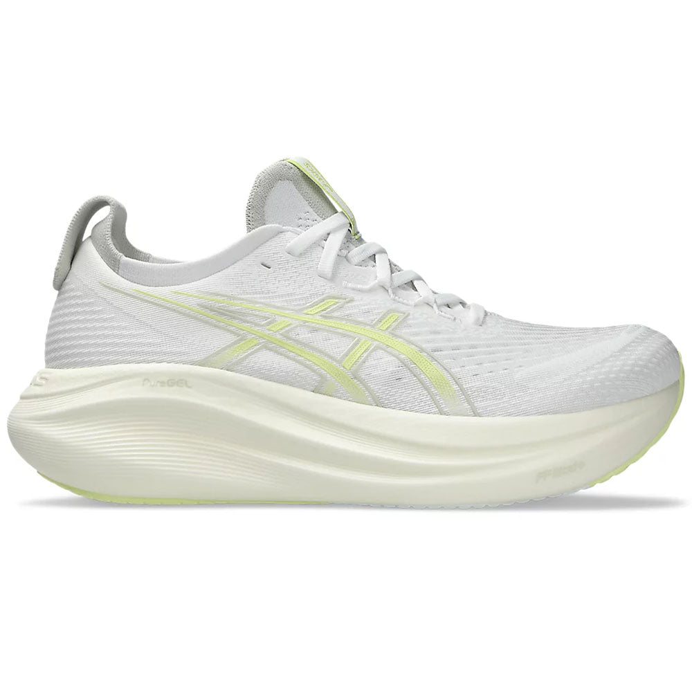 Men's Asics Gel-Nimbus 27, White/Huddle Yellow, 12.5 D Medium