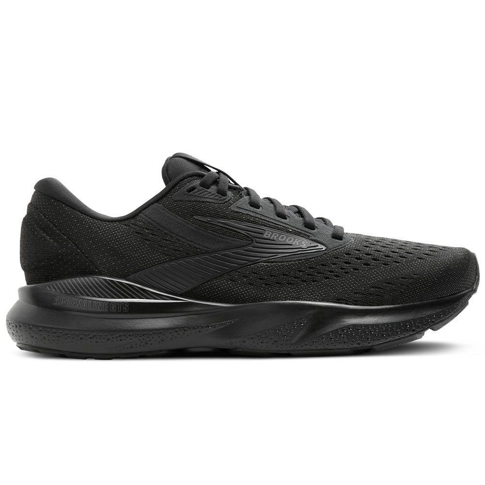Men's Brooks Adrenaline GTS 24, Black/Black/Ebony, 8 D Medium