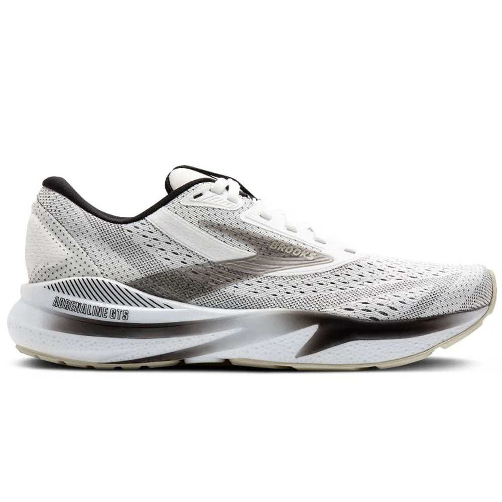 Men's Brooks Adrenaline GTS 24, White/Black/Pelican, 7.5 2E Wide