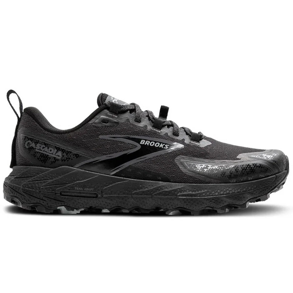 Men's Brooks Cascadia 18, Black/Blackened Pearl/Grey, 7.5 D Medium