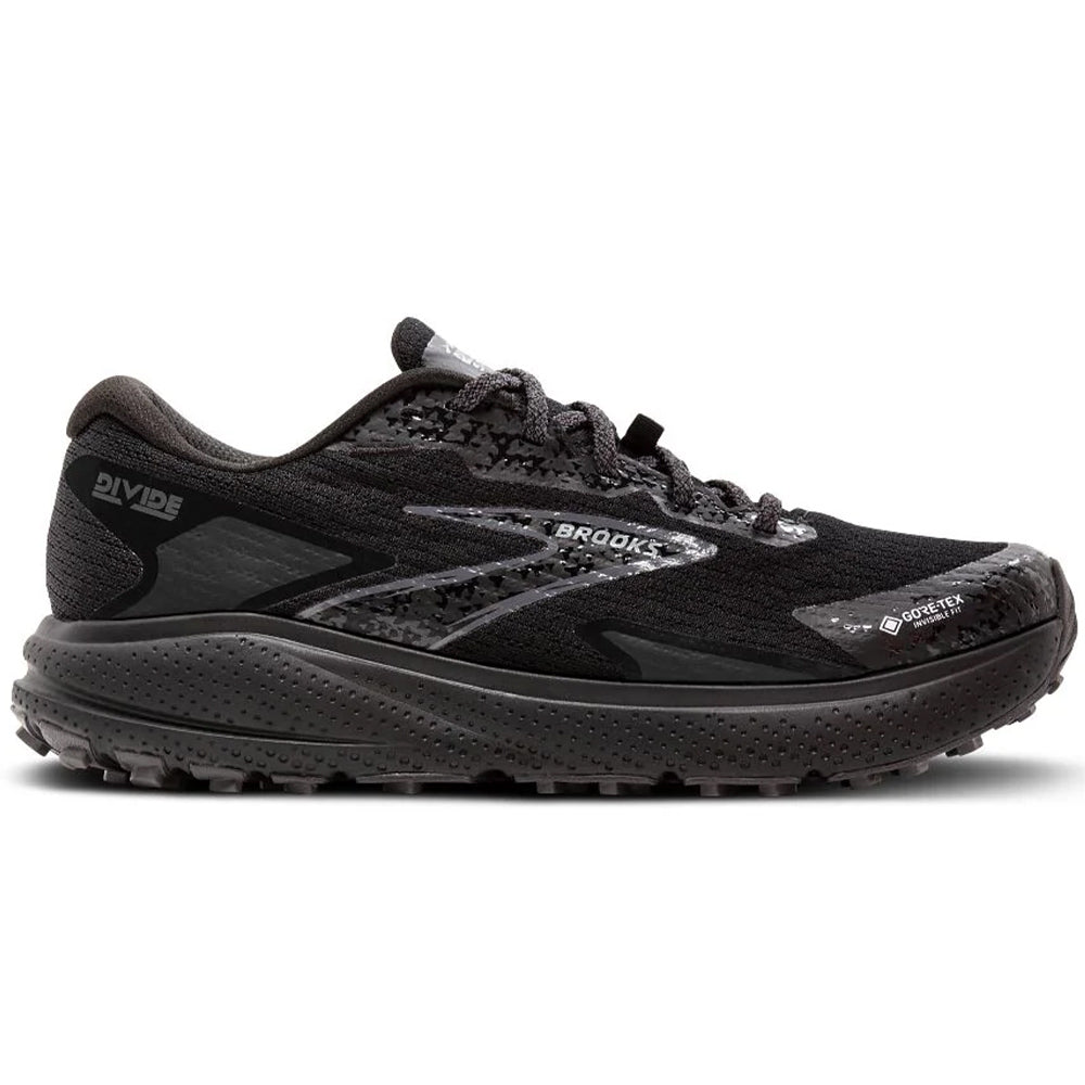 Men's Brooks Divide 5 GTX, Black/Alloy/Primer Grey, 8 D Medium