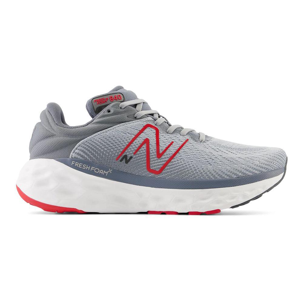 Men's New Balance Fresh Foam X 840v1, Aluminum Grey/True Red, 9.5 D Medium