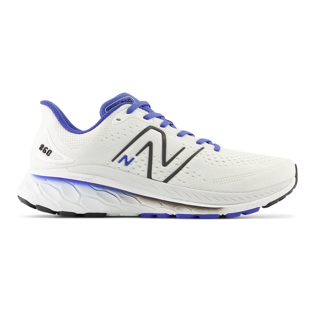 Men's New Balance Fresh Foam X 860v13, White/Marine Blue, 9 2E Wide