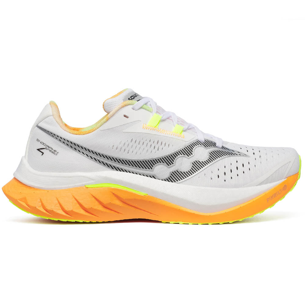 Men's Saucony Endorphin Speed 4, White/Peel, 8 D Medium