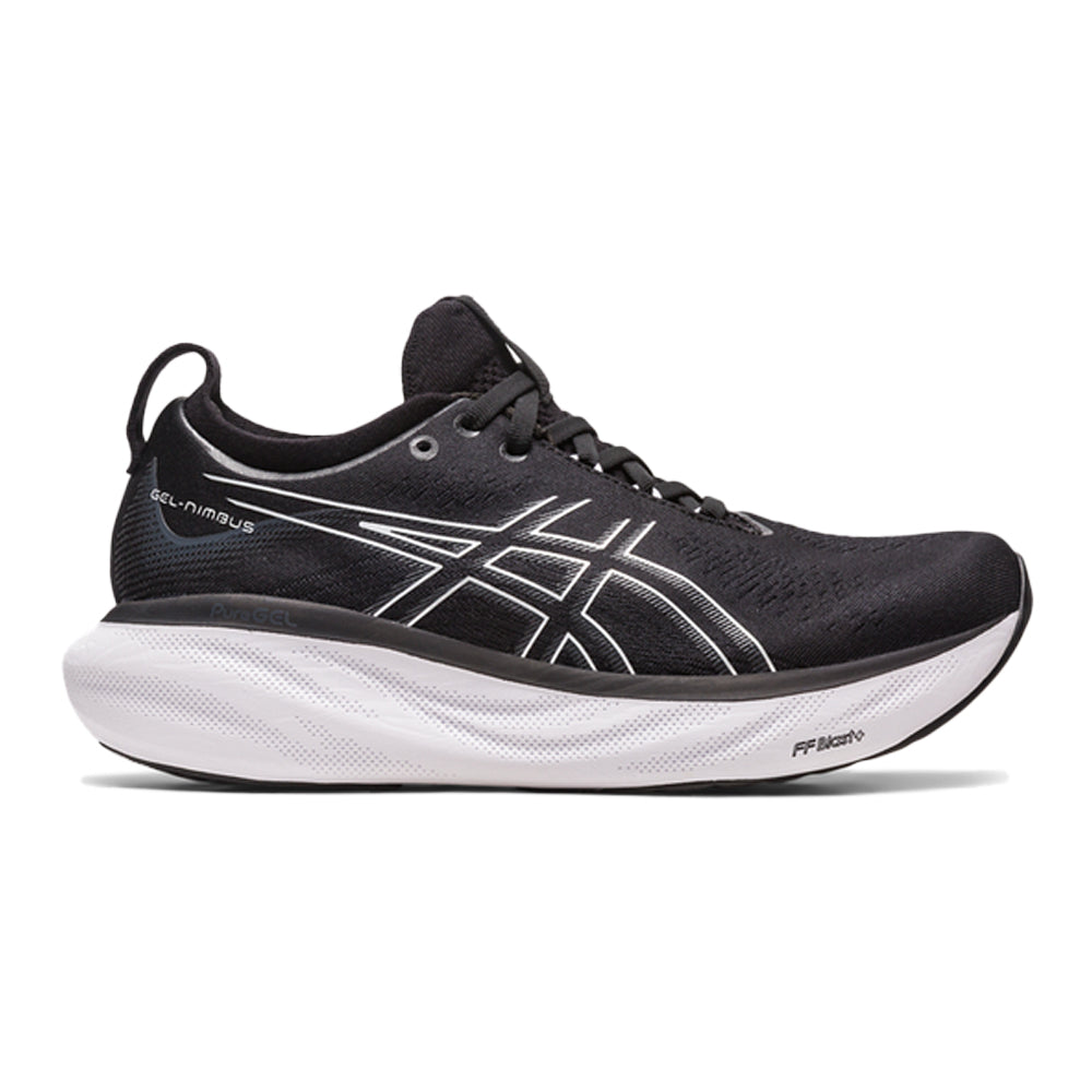 Women's Asics Gel-Nimbus 25, Black/Pure Silver, 11.5 D Wide