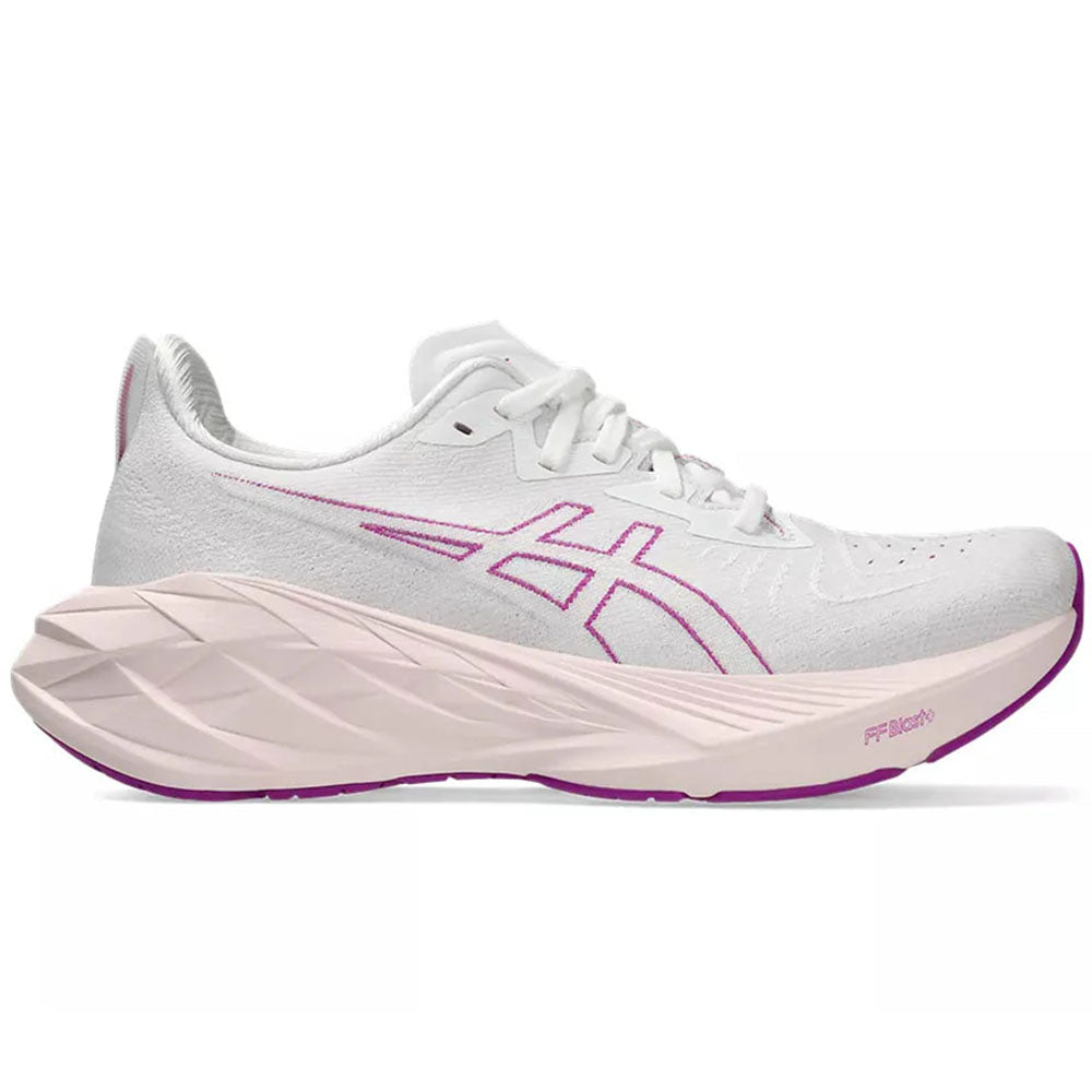 Women's Asics Novablast 4, White/Soothing Sea, 10.5 B Medium