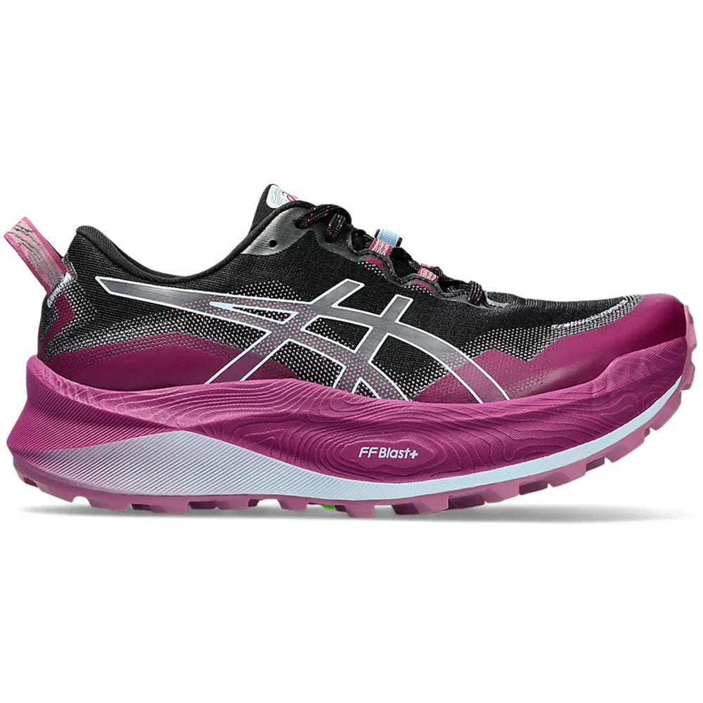 Women's Asics Trabuco Max 3, Black/Light Blue, 7.5 B Medium