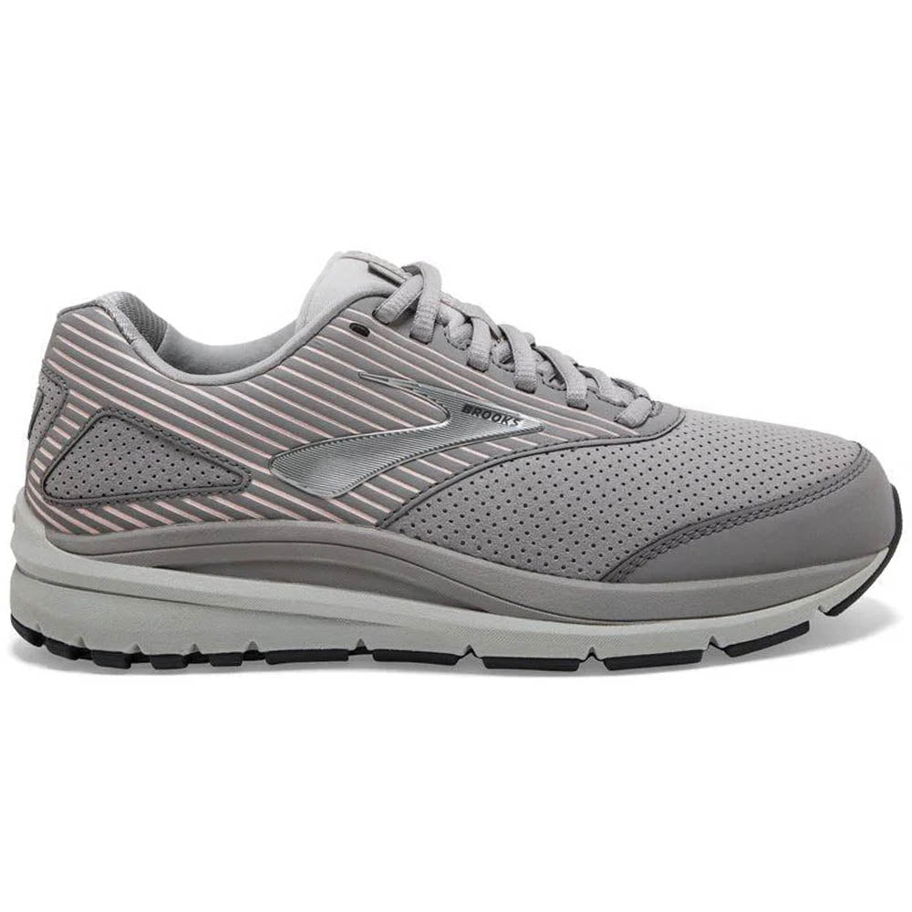 Women's Brooks Addiction Walker Suede, Alloy/Oyster/Peach, 5.5 D Wide