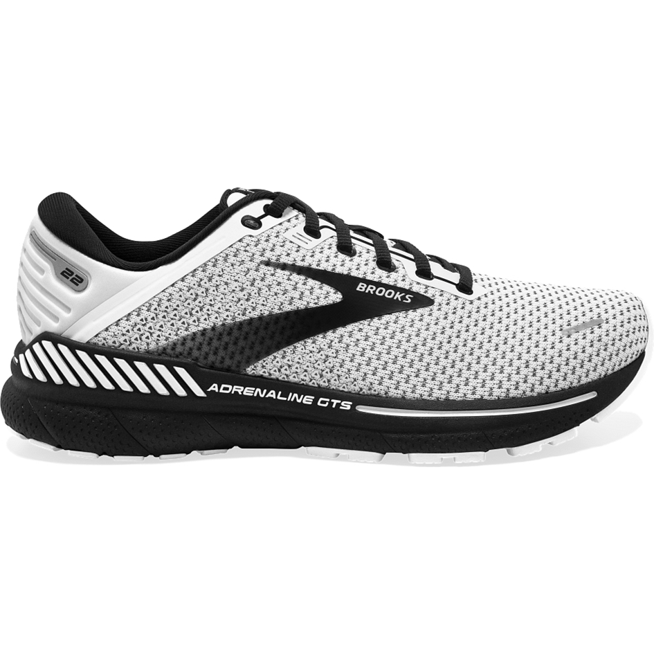 Women's Brooks Adrenaline GTS 22, White/Grey/Black, 11 B Medium