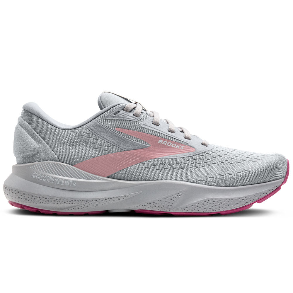 Women's Brooks Adrenaline GTS 24, Alloy/White/Zephyr, 7.5 2E Extra Wide