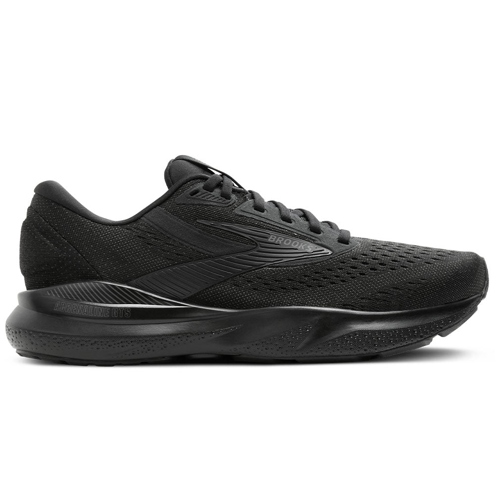 Women's Brooks Adrenaline GTS 24, Black/Black/Ebony, 8 B Medium