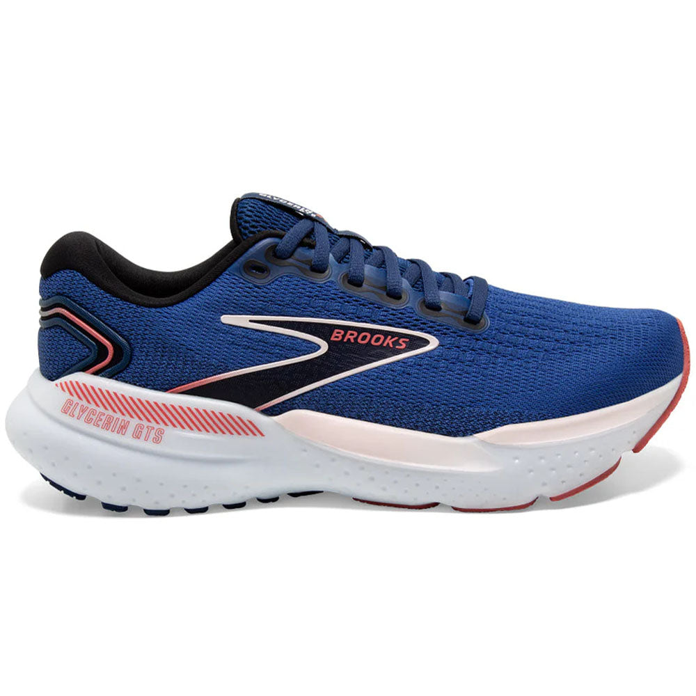 Women's Brooks Glycerin GTS 21, Blue/Icy Pink/Rose, 12 B Medium