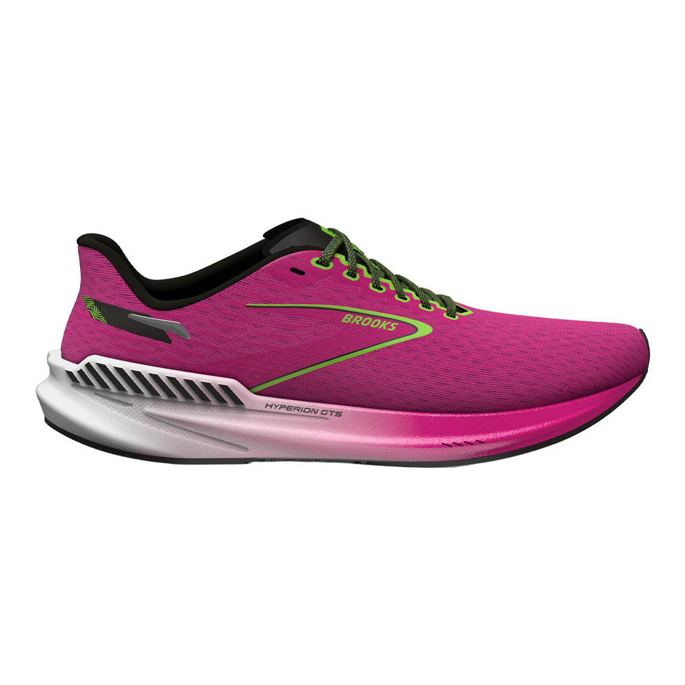 Women's Brooks Hyperion GTS, Pink Glo/Green/Black, 5.5 B Medium
