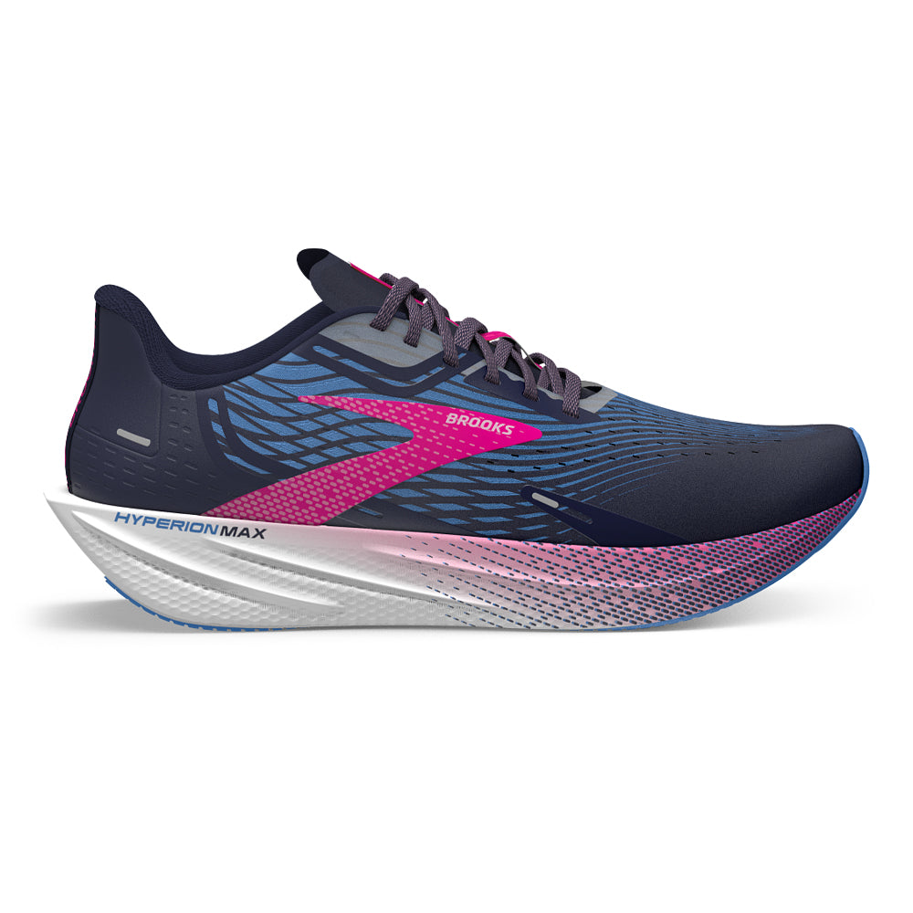 Women's Brooks Hyperion Max, Peacoat/Marina Blue/Pink Glo, 10 B Medium