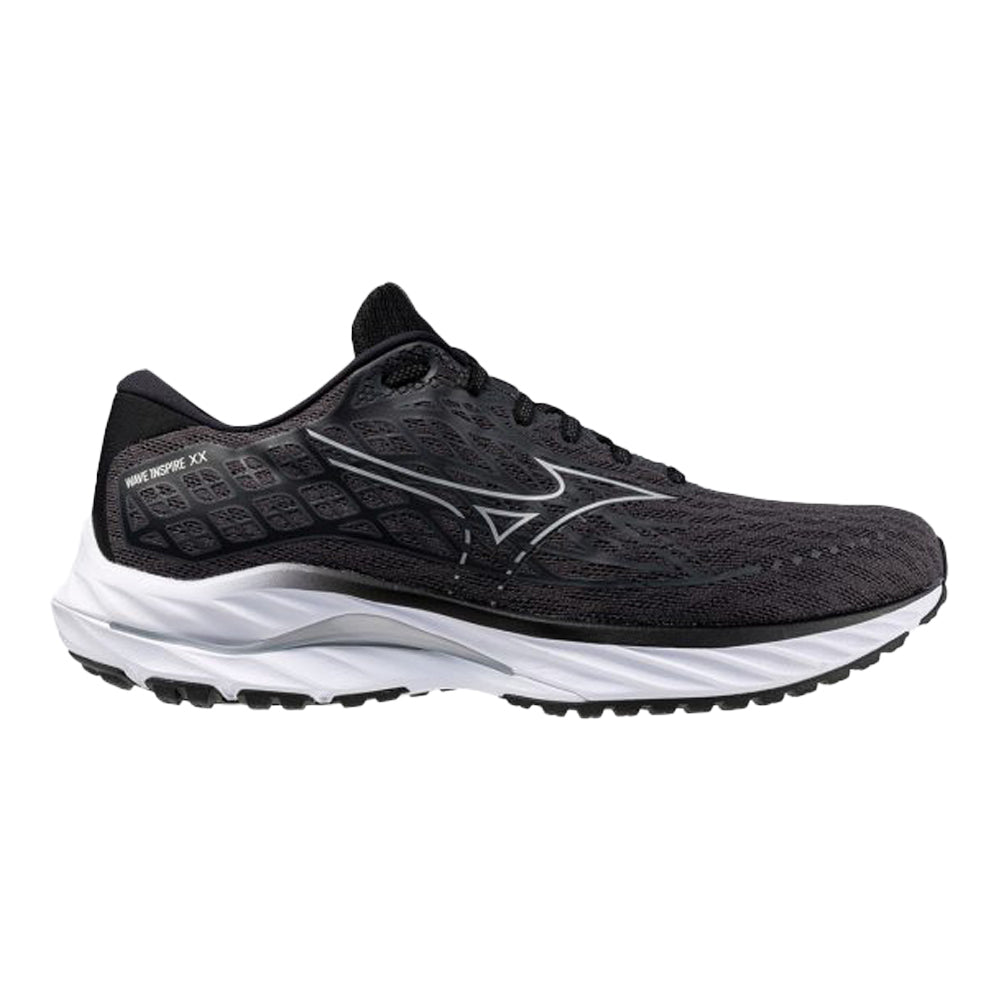 Women's Mizuno Wave Inspire 20, Ebony/White, 7.5 B Medium