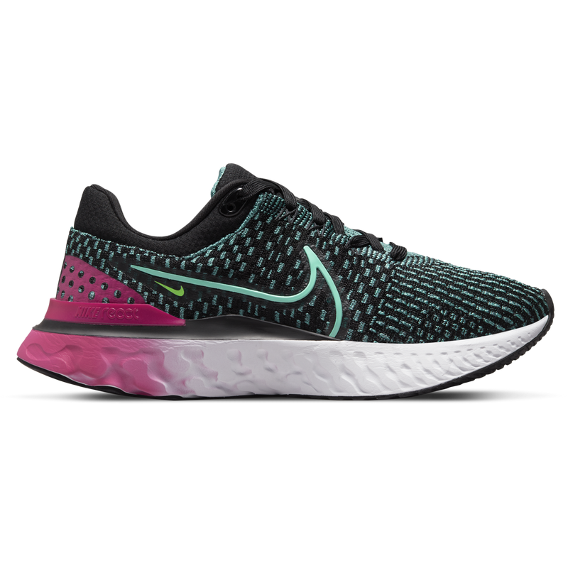 Women's Nike React Infinity Run Flyknit 3, Dynamic Turquoise/Pink/Black, 5.5 B Medium