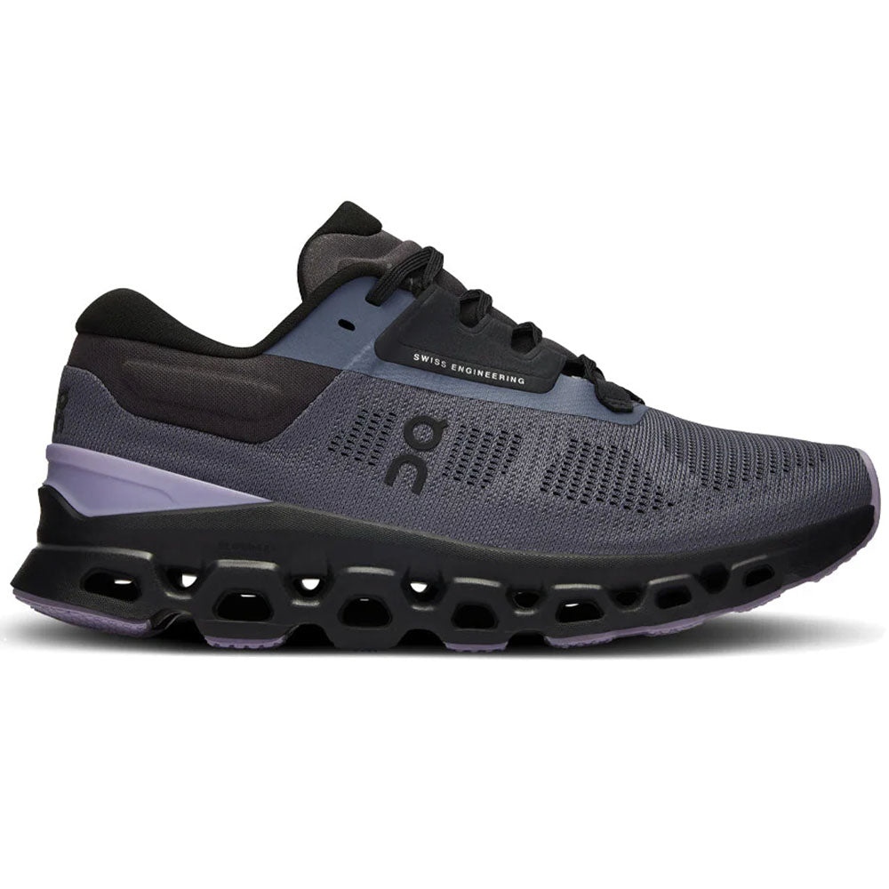 Women's On Cloudstratus 3, Metal/Wisteria, 6 B Medium