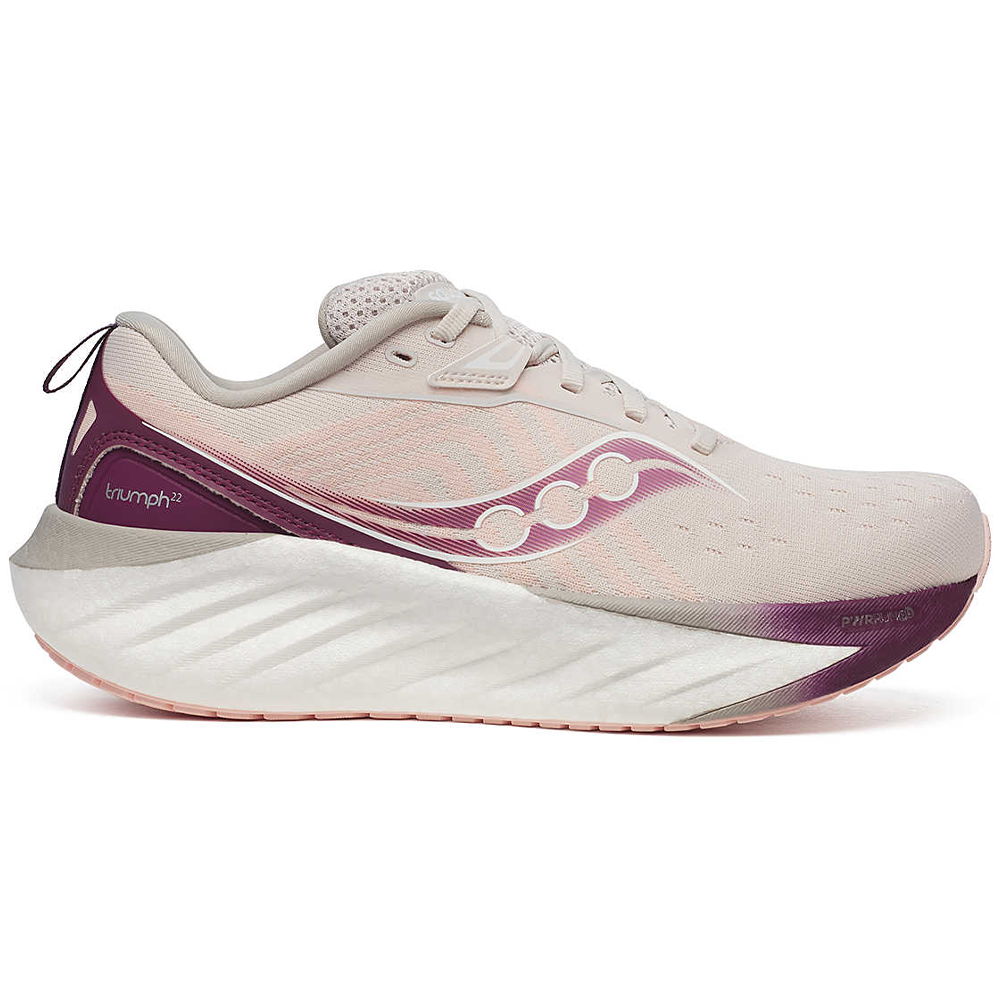 Women's Saucony Triumph 22, Moon/Eggplant, 7.5 B Medium