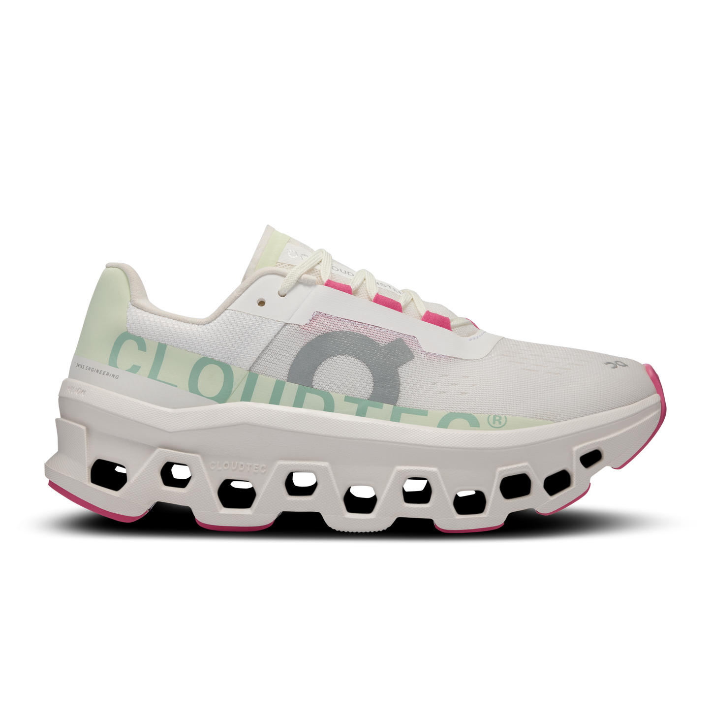Women's On Cloudmonster, White/Lima, 8.5 B Medium