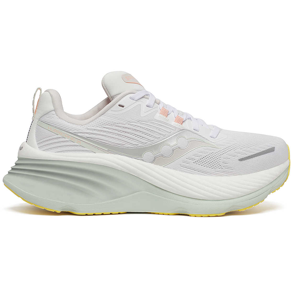Women's Saucony Hurricane 24, White/Foam, 10.5 B Medium