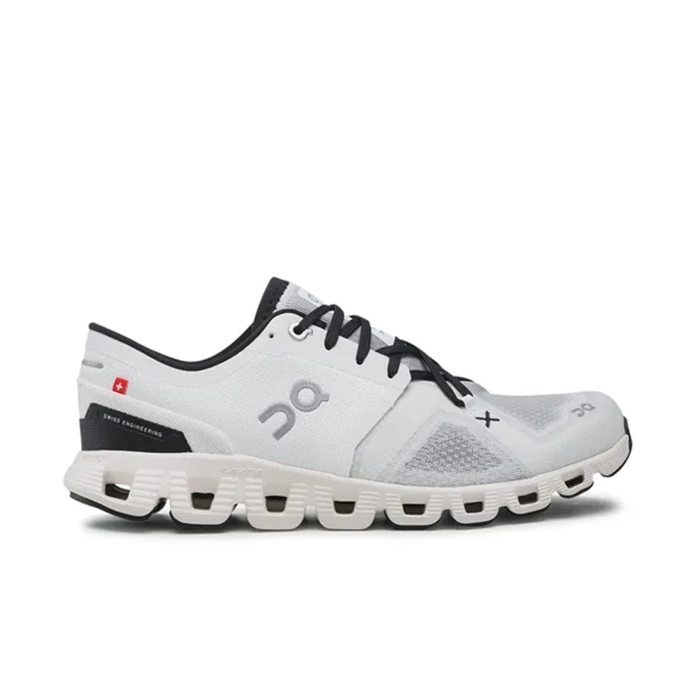 Women's On Cloud X 3, White/Black, 10.5 B Medium
