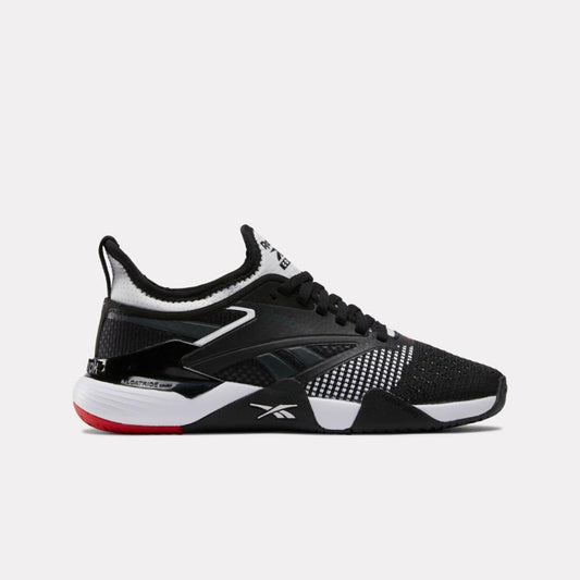 Women's Reebok Nano Court, Black/Vector Red/White, 8 B Medium