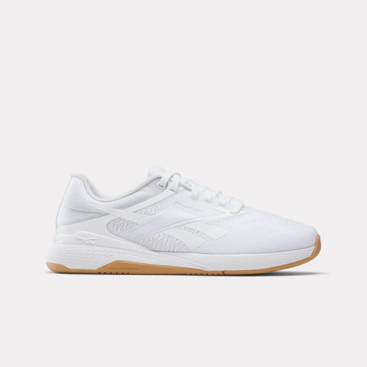 Women's Reebok Nano X5, White/Barely Grey/Reebok Gum, 8 B Medium