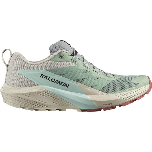 Women's Salomon Sense Ride 5, Lily Pad/Rainy Day/Bleached Aqua, 8 B Medium