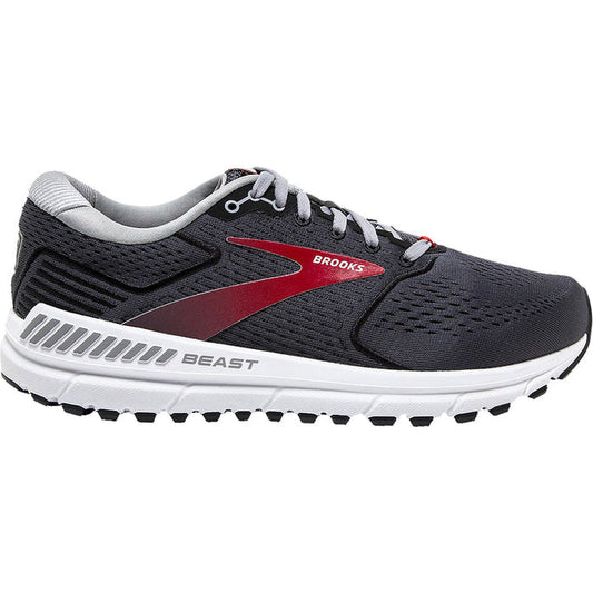 Men's Brooks Beast '20, Blackened Pearl/Black/Red, 8 2E Wide