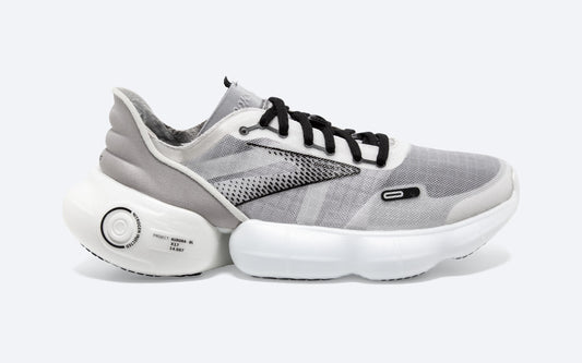 Women's Brooks Aurora-BL, White/Alloy/Black, 9 B Medium