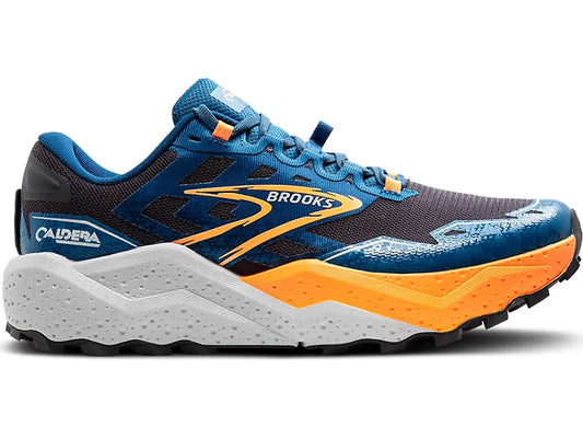 Men's Brooks Caldera 7, Ebony/Blue Sapphire/Orange, 10.5 D Medium