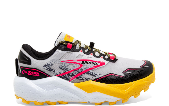 Women's Brooks Caldera 7, Lunar Rock/Lemon Chrome/Black, 9.5 B Medium