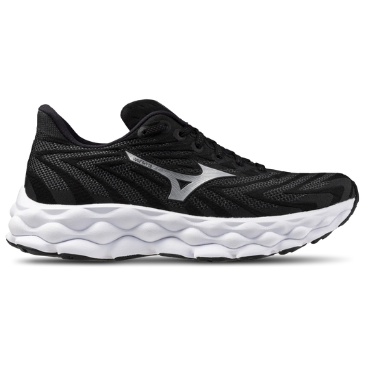 Women's Mizuno Wave Sky 8, Black/Silver, 9 D Wide