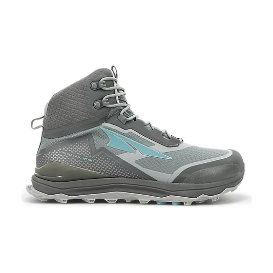 Women's Altra Lone Peak All-WTHR Mid, Gray/Green, 11.5 B Medium