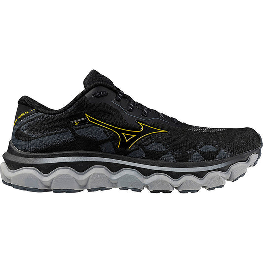 Men's Mizuno Wave Horizon 7, Black/Citrus, 11.5 D Medium