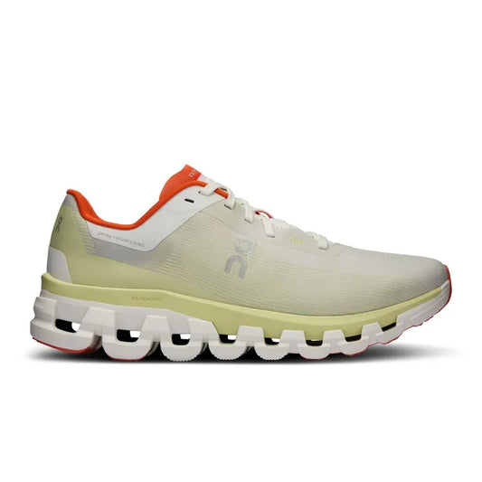 Women's On Cloudflow 4, White/Hay, 9.5 B Medium
