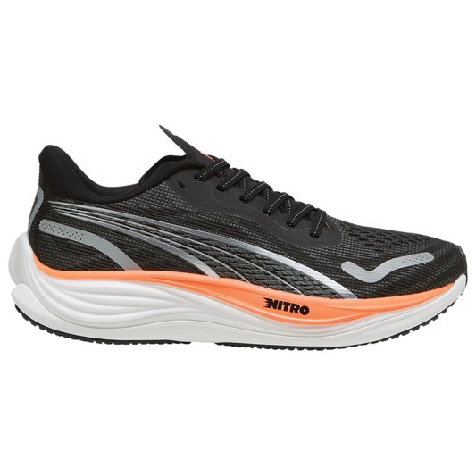 Men's Puma Velocity Nitro 3, Black/Silver/Neon Citrus, 9.5 D Medium