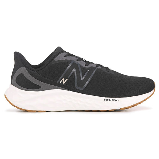Women's New Balance Fresh Foam Arishi v4, Black/Light Gold Metallic/Gum 2, 9.5 D Wide