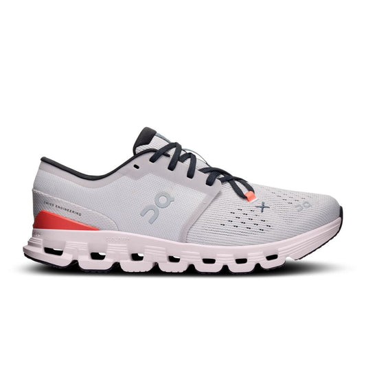 Women's On Cloud X 4, Silver/Flame, 6.5 B Medium