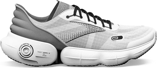 Women's Brooks Aurora-BL, White/Alloy/Black, 8.5 B Medium