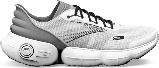 Men's Brooks Aurora-BL, White/Alloy/Black, 7 D Medium