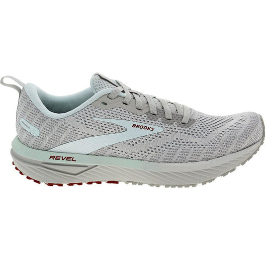 Women's Brooks Revel 6, Oyster Mushroom/Alloy/Blue, 8.5 B Medium