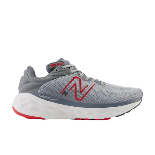 Men's New Balance Fresh Foam X 840v1, Aluminium Grey/True Red, 10 2E Wide