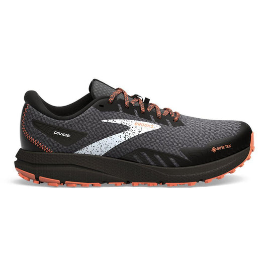 Men's Brooks Divide 4 GTX, Black/Firecracker/Blue, 7 D Medium